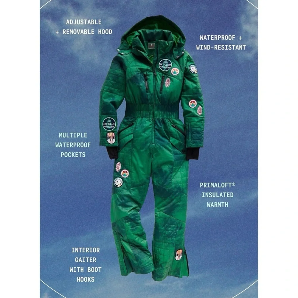 NWT Free People Movement All Prepped Patch Ski Suit Green Medium